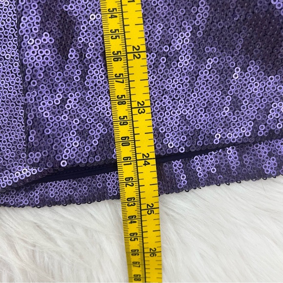 NWT!! Tadashi Shoji Ash Purple Sequin Sleeveless Elegant Shirt Top Peplum Back - Picture 11 of 11